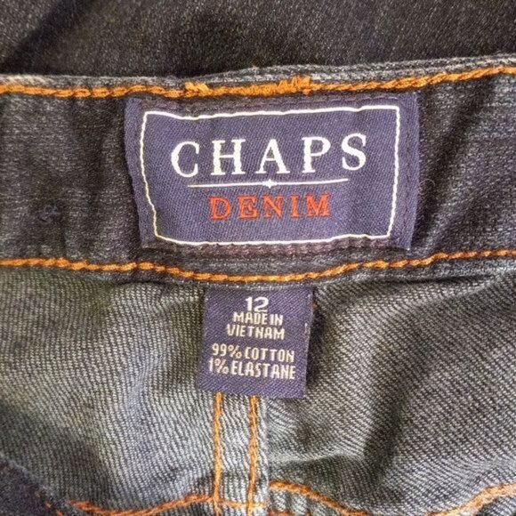 Chaps Size 12 Denim Madden Straight Jeans Womens Dark Wash - Picture 4 of 10